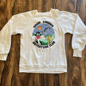 Vtg 1986 Tweetie Sylvester Great American Adventure Club Kids Sweatshirt Sz M